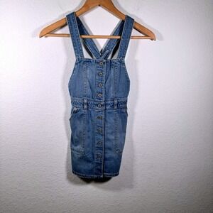 NWT!! Polo Ralph Lauren Girls Denim Overall Dress Button Front Pocket | Size S 7